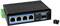 Commutateur Ethernet industriel à cinq ports, dont quatre ports RJ45 et un port SFP. Adapté pour une utilisation dans les réseaux.