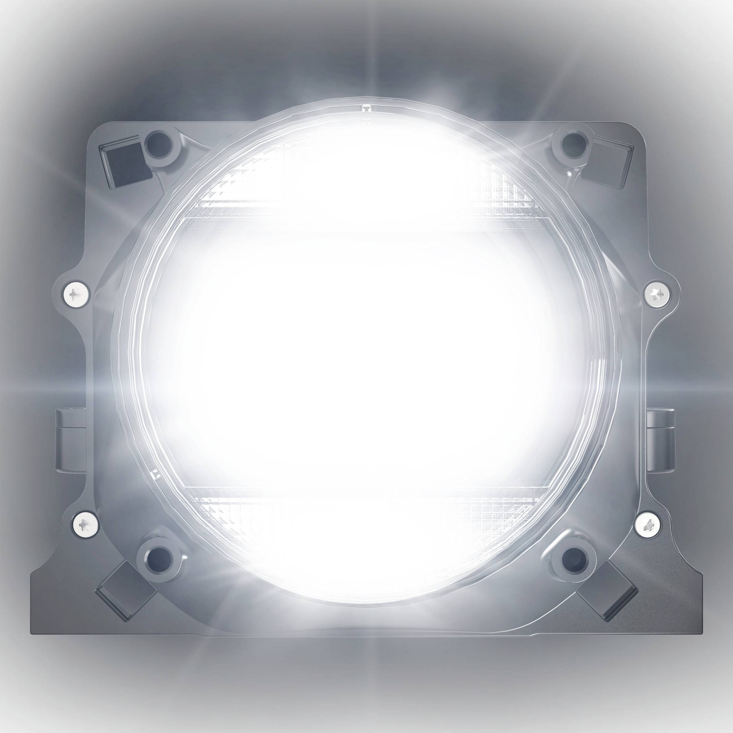 Un projecteur lumineux et éclatant rayonne dans toutes les directions. L'accent est mis sur l'intensité de la lumière.