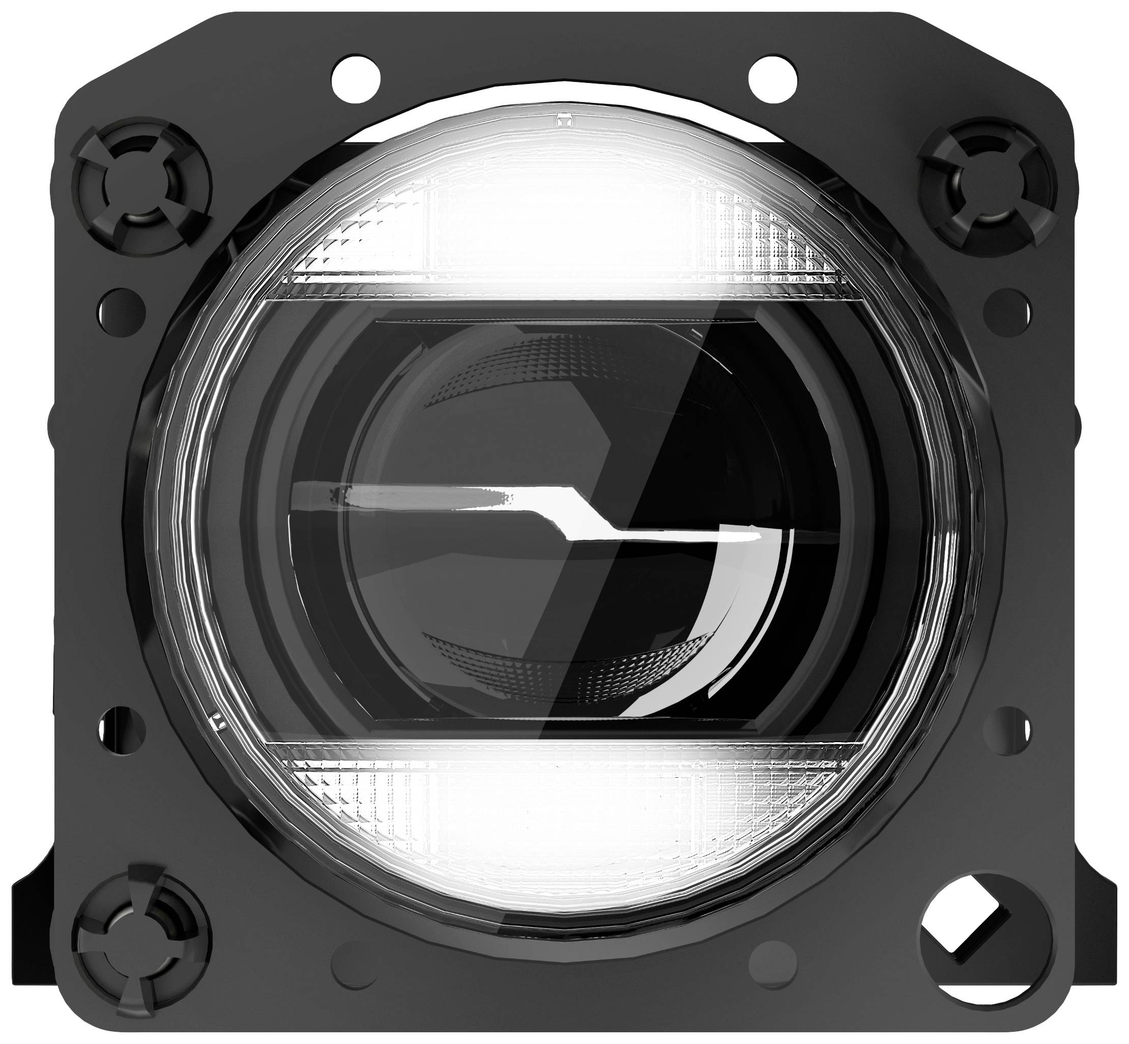 Un phare à LED rond avec un cadre carré, adapté aux véhicules, offrant un éclairage clair et lumineux.