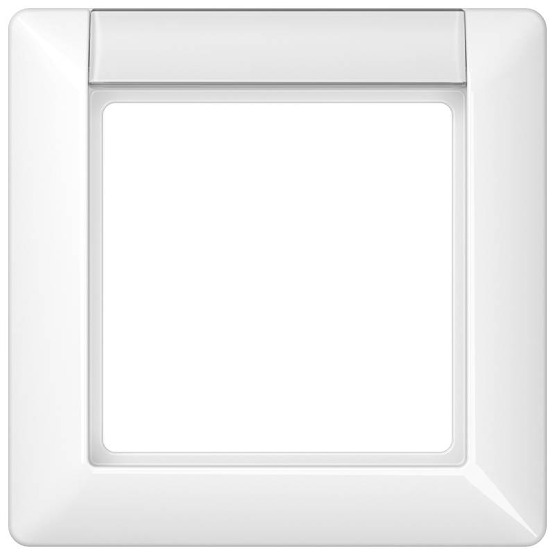 Plaque de interrupteur carrée blanche au design moderne et minimaliste, adaptée aux murs intérieurs.