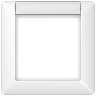 Plaque de interrupteur carrée blanche au design moderne et minimaliste, adaptée aux murs intérieurs.