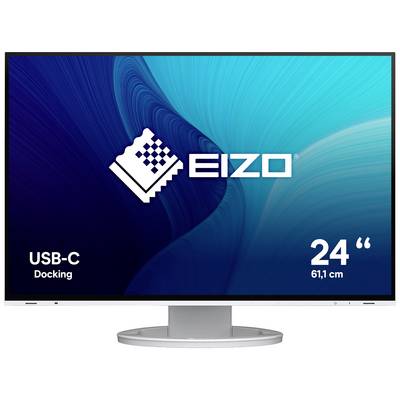 Moniteur avec logo EIZO, écran de 24 pouces, station d'accueil USB-C.