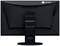 Un moniteur d'ordinateur noir vu de dos, monté sur un socle, avec le logo 'EIZO' en haut à droite.