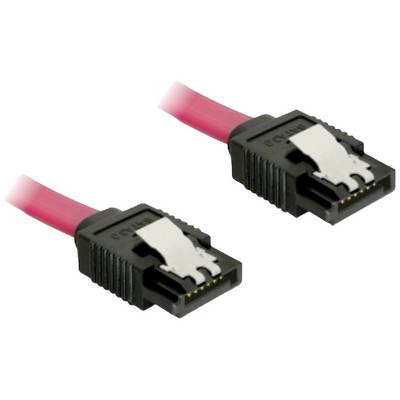 Deux câbles SATA rouges avec des connecteurs noirs, utilisés pour connecter des composants informatiques tels que des disques durs.