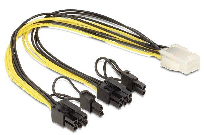 'Un câble avec une fiche blanche à une extrémité et plusieurs connexions noires à l'autre extrémité, adapté pour les connexions de matériel informatique.'