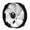 Ventilateur de boîtier noir avec sept pales blanches, logo 'Thermalright' sur le moyeu.