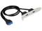 Adaptateur USB 3.0 double avec câble : Deux ports USB sur la façade, reliés par une fiche bleue de l'autre côté.