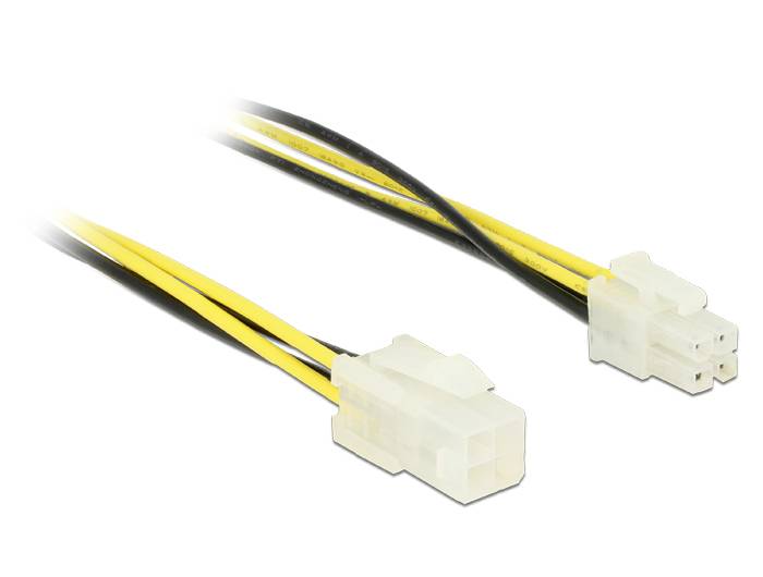 Deux connecteurs blancs avec des câbles noirs et jaunes, utilisés pour l'alimentation électrique des appareils électriques.