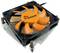 Ventilateur de marque 'Argus' avec rotor orange sur un dissipateur thermique. Adapté aux processeurs PC, assure un refroidissement efficace.