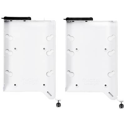 Deux couvercles rectangulaires blancs côte à côte, avec des découpes circulaires et des fermetures noires sur le dessus.