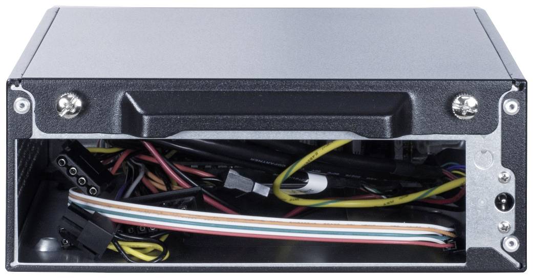 Un appareil électronique ouvert avec un câblage visible ; plusieurs câbles colorés et des connexions sont visibles à l'intérieur du boîtier.