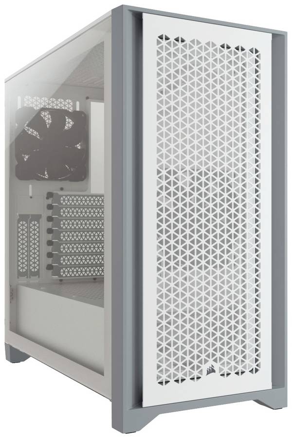 Corsair 4000D Airflow, Midi Tower, PC, Blanc, ATX, EATX, micro ATX, Mini-ITX, Plastique, Acier, Verre trempé, Gaming