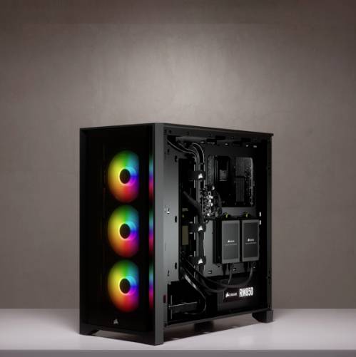 Corsair iCUE 4000X RGB, Midi Tower, PC, Noir, ATX, EATX, micro ATX, Mini-ITX, Plastique, Acier, Verre trempé, Gaming-8