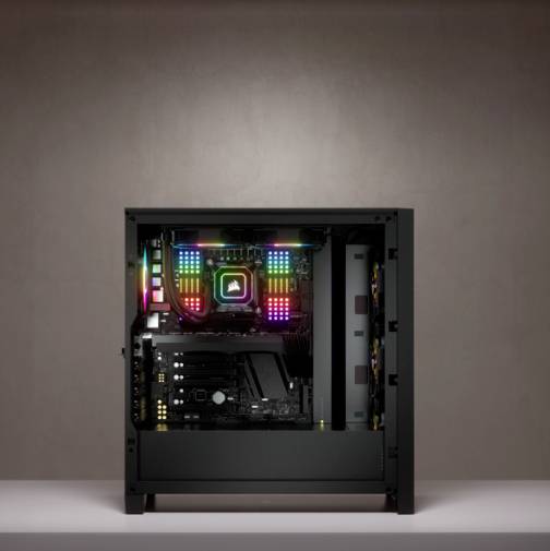 Corsair iCUE 4000X RGB, Midi Tower, PC, Noir, ATX, EATX, micro ATX, Mini-ITX, Plastique, Acier, Verre trempé, Gaming-9