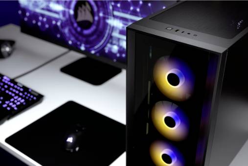 Corsair iCUE 4000X RGB, Midi Tower, PC, Noir, ATX, EATX, micro ATX, Mini-ITX, Plastique, Acier, Verre trempé, Gaming-16