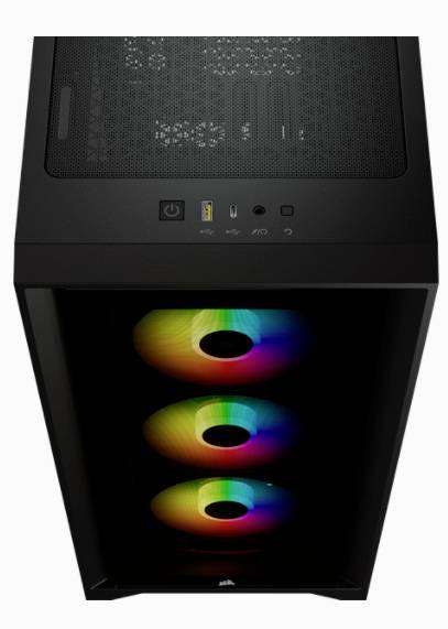 Corsair iCUE 4000X RGB, Midi Tower, PC, Noir, ATX, EATX, micro ATX, Mini-ITX, Plastique, Acier, Verre trempé, Gaming-23