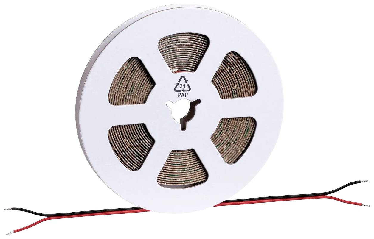 Bobine avec câble marron. Un câble de connexion rouge et un câble noir dépassent.