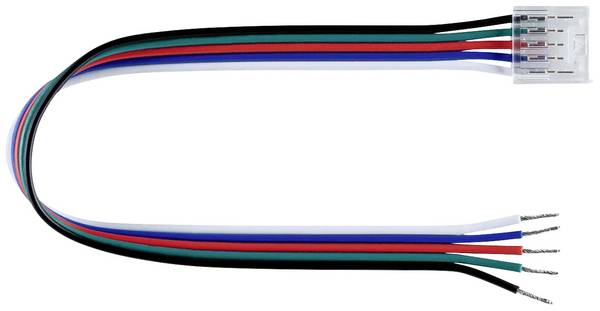 Paulmann 78465 Connector RGBW Slim Feed 12mm Câble de raccordement 6 A 24 (max.) Longueur de câble: 0.21 m 24 V (L x l x H) 0.215 x 14 x 5.5 mm 1 pc(s)