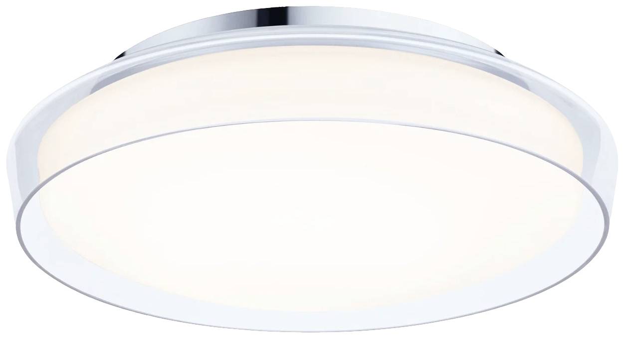 Plafonnier rond au design épuré et moderne ; lumière blanche encadrée dans un métal brillant. Idéal pour les espaces intérieurs.