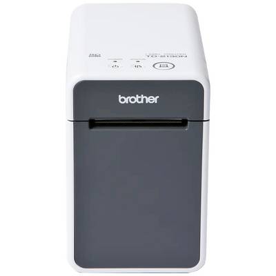 Une imprimante d'étiquettes compacte et blanche avec le nom de la marque à l'avant. Idéale pour un usage bureautique de création d'étiquettes.
