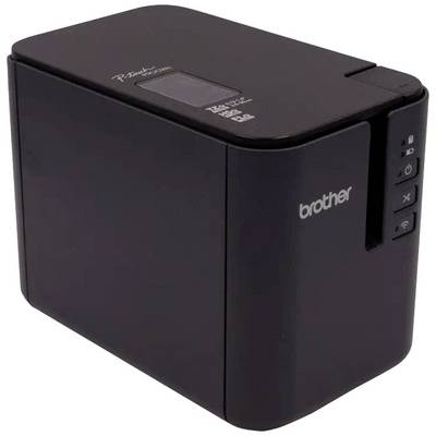 Un appareil d'étiquetage Brother noir avec plusieurs boutons de commande sur le côté, adapté à la création d'étiquettes.
