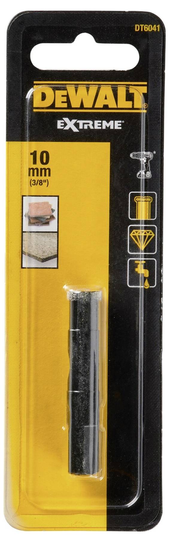Foret DEWALT EXTREME en blister, adapté pour pierre, béton et carrelage, diamètre 10 mm (3/8").
