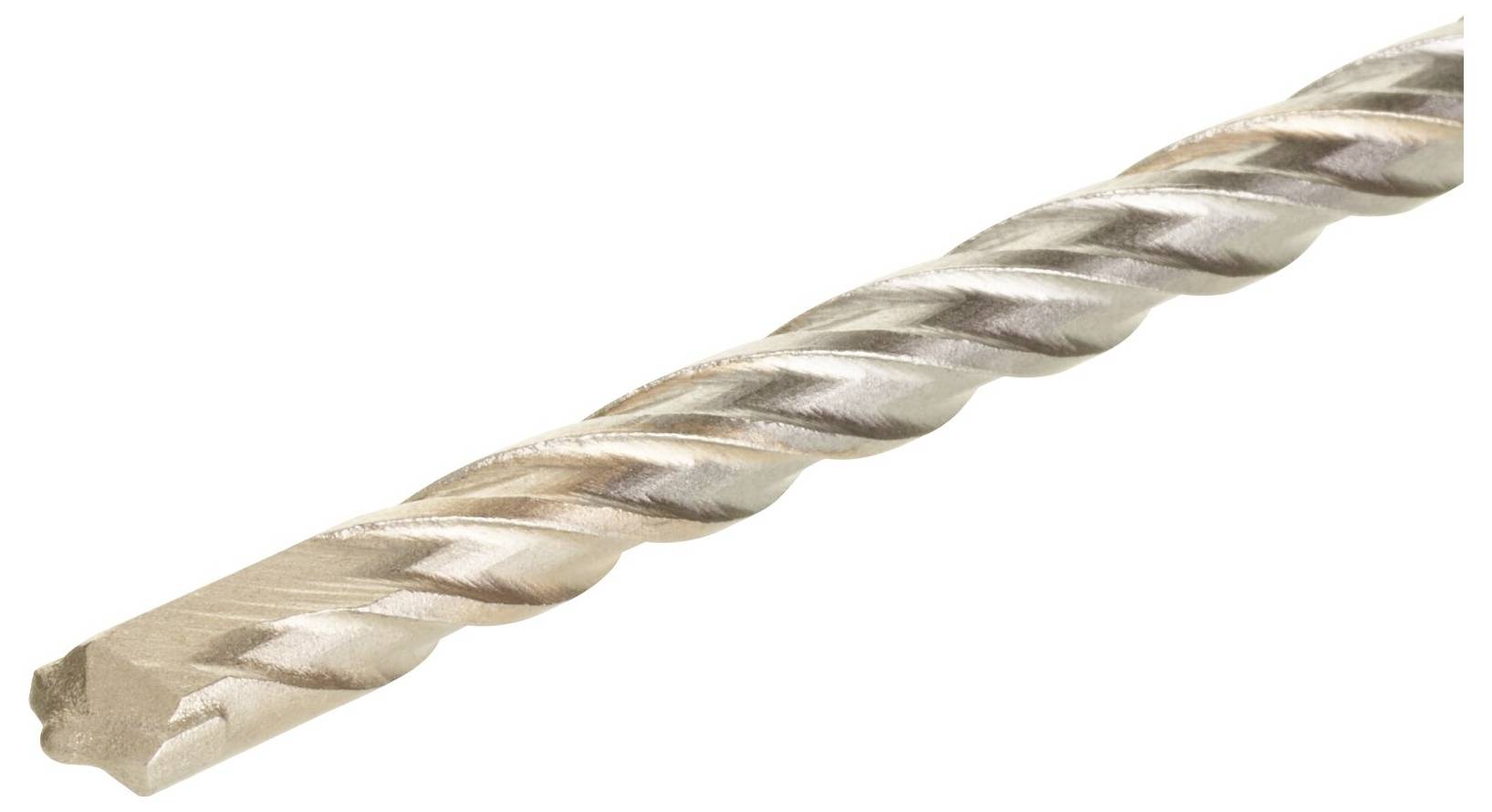 Un foret hélicoïdal en argent avec une pointe acérée, principalement utilisé pour percer des matériaux durs comme le métal ou le béton.
