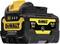 Batterie DEWALT 12V XR, 5,0 Ah. Design noir et jaune, technologie lithium-ion, forme carrée.