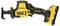 Une scie sabre sans fil de la marque DeWalt avec une batterie XR 18V. Elle est noire et jaune, posée à l'horizontale et affiche l'inscription 'Brushless'.