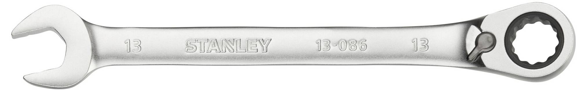 Une clé à fourche en argent portant l'inscription '13 STANLEY 13-095 13', adaptée aux travaux mécaniques et aux réparations.
