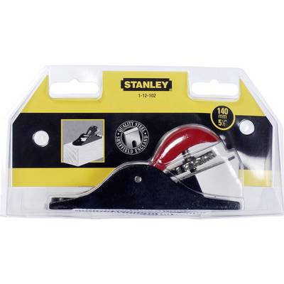 Outil de menuiserie 'Stanley' dans son emballage, numéro de modèle 1-12-102, présenté dans un emballage en plastique avec un fond jaune, longueur 140 mm.
