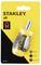 Tournevis compact Stanley avec six embouts interchangeables et pointe magnétique sur emballage jaune.