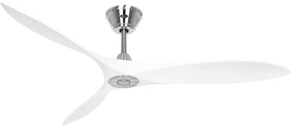 CasaFan ECO AIRSCREW 152 BN-MW Ventilateur de plafond  28 W (Ø x H) 1520 mm x 275 mm chrome avec télécommande, fonction hiver