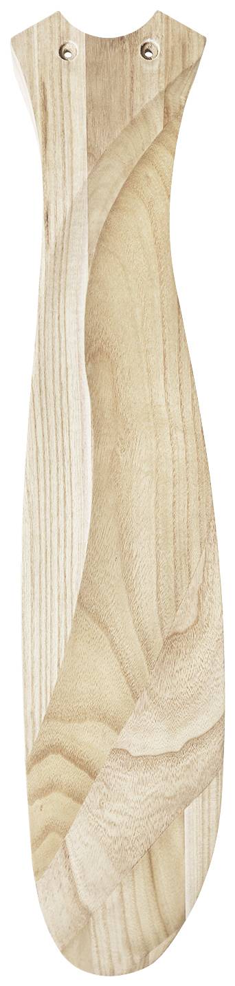 Chausse-pied en bois naturel avec surface lisse et deux vis à l'extrémité pour la fixation.