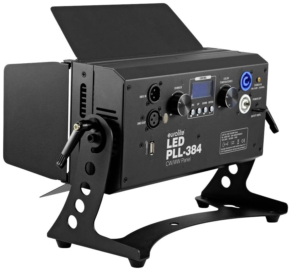 'Eurolite LED PLL-384 CW/WW Panel', un dispositif d'éclairage LED professionnel avec des températures de couleur réglables pour l'éclairage de scène.
