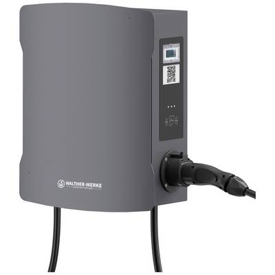 Station de charge de Walther-Werke avec câble et prise intégrés, adaptée pour la recharge des véhicules électriques.