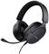 Casque de gaming noir avec bras de microphone flexible. Adapté aux jeux PC et console. Nom de marque 'GXT Trust' sur le côté.