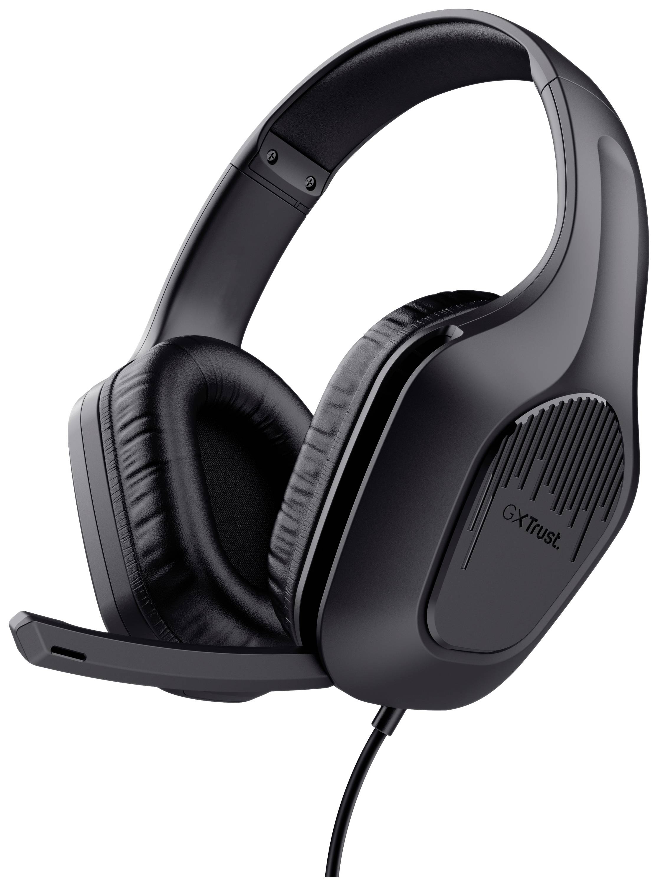 Un casque gaming noir avec microphone intégré, idéal pour des sessions de jeu confortables et prolongées.