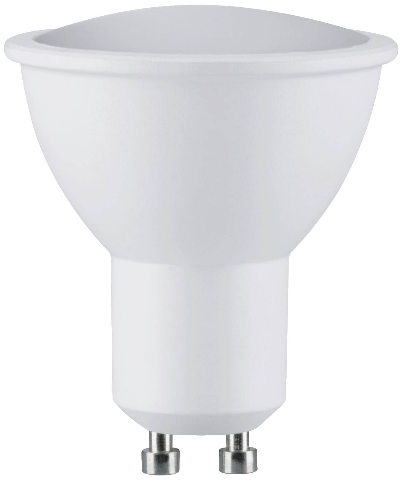 Une ampoule LED blanche unique avec douille GU10, typique de l'éclairage domestique.