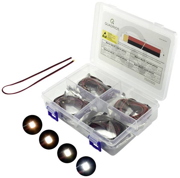 Quadrios Assortiment de LEDs blanc 120 ° 150 mA 3.3 V