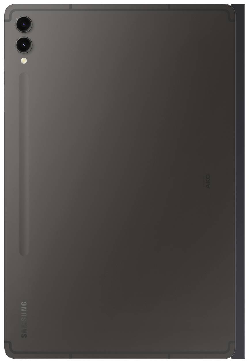 Une tablette moderne de couleur sombre avec deux caméras et un flash à l'arrière.