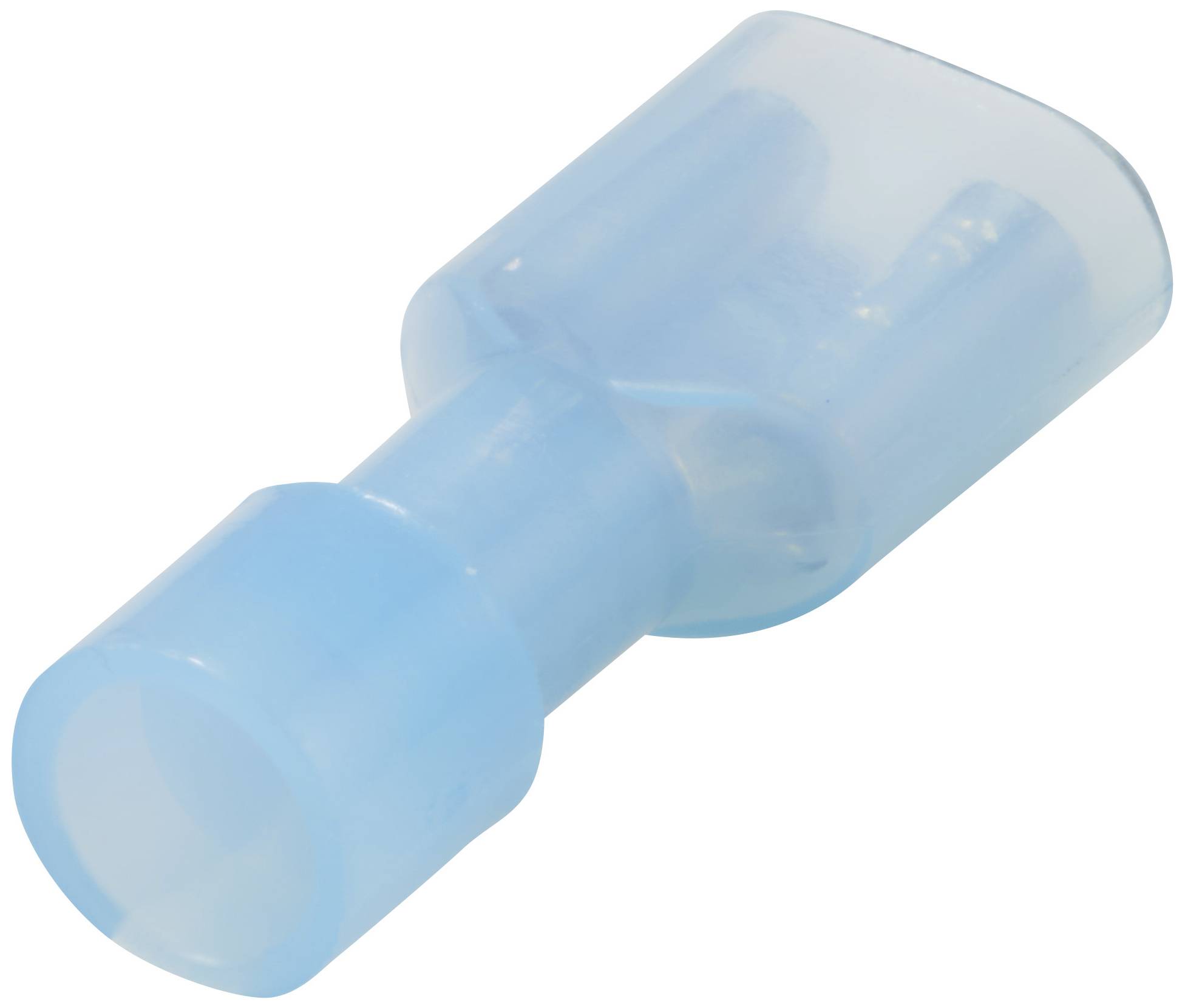 Une fiche de câble bleue et isolée ; forme cylindrique, adaptée aux connexions électriques dans des applications industrielles ou privées.