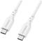 Câble USB-C blanc d'Otterbox avec connecteurs des deux côtés.