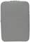 Une housse de protection grise pour appareils électroniques, fermée et sans marque, sur un fond neutre.