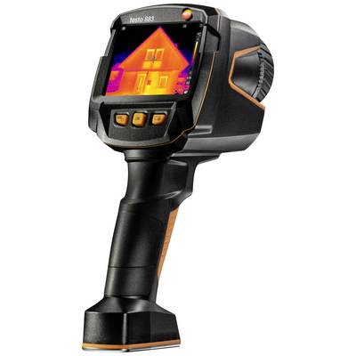 Une caméra thermique affiche une maison avec des différences de température en couleurs lumineuses, probablement pour l'inspection de l'isolation.