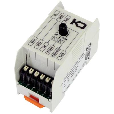 Module de commande électronique avec connexions, bouton de réglage et façade étiquetée. Principalement utilisé pour les circuits de commande électriques.
