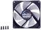 Un ventilateur d'ordinateur noir de la marque Fractal, modèle Silent Series R3, avec quatre vis de montage. Adapté pour les emplacements de ventilateurs de 92 mm.