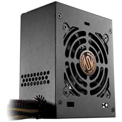 Bloc d'alimentation PC noir avec ventilateur et faisceau de câbles. Inscription sur le ventilateur : 'Silent Storm'.