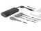 Hub USB avec une fiche USB Type-C et des ports HDMI, deux USB 3.1 Type-A ; permet de connecter des périphériques aux ordinateurs portables pour une connectivité étendue.