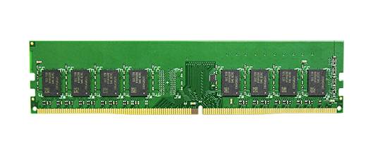 Barrette de mémoire vive (RAM) verte avec plusieurs modules de mémoire noirs sur un côté.